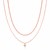Sterling Silver 16 inch Rose Finish Two Strand Necklace with Heart Pendant