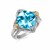 Blue Topaz and Diamond Embellished Cushion Ring in 18k Yellow Gold and Sterling Silver 