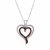 Sterling Silver Double Heart Pendant with Garnets