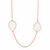 Teardrop Aqua Chalcedony Station Long Necklace in Rose Gold Plated Sterling Silver