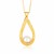 Cultured Pearl Teardrop Ribbon Pendant in 14k Yellow Gold