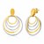 14k Two Tone Gold Post Earrings with Graduated Circles