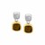 Cushion Smokey Topaz Drop Earrings in 18k Yellow Gold and Sterling Silver