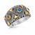 Diamond Pattern Multi Stone Accented Ring in 18k Yellow Gold and Sterling Silver
