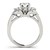14k White Gold 3 Stone Round Diamond Engagement Antique Style Ring (1 3/8 cttw)