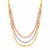 Three Strand Oval Link Necklace in 14k Tri Color Gold