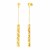 14k Two Tone Gold Textured Bar Dangle Earrings