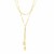Double Strand Puffed Heart Lariat Necklace in 14k Yellow Gold