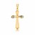 Fancy Textured Cross Pendant in 14k Tri Color Gold