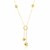 Love Knot Station Lariat Style Necklace in 14k Yellow Gold