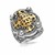 Four Prong Oval Filigree Ring in 18K Yellow Gold and Sterling Silver
