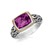 Rectangular Amethyst Ring in 18k Yellow Gold and Sterling Silver