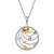 Swirl Medallion in Sterling Silver and 14k Yellow Gold