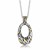 Open Graduated Oval Leaf Motif Pendant in 18k Yellow Gold and Sterling Silver