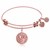 Expandable Pink Tone Brass Bangle with Love Special Message Symbol