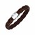 Wide Braided Brown Leather Bracelet with Sterling Silver Clasp