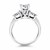 Diamond Three Stone Ring with Pear Shape Sides in 14k White Gold