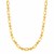 Rounded Rectangular Link Necklace with Textured Round Links in 14k Yellow Gold