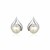 Sterling Silver Leaf Motif Earrings with Freshwater Pearls