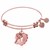 Expandable Pink Tone Brass Bangle with Key To Opening Life's Doors Symbol