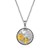 Round Undersea Pendant with Black Crystal in Sterling Silver and 14k Yellow Gold