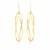 Twisted Flat Open Oval Drop Earrings in 14K Yellow Gold