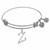Expandable White Tone Brass Bangle with Z Symbol with Cubic Zirconia