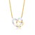 Double Heart Necklace in 14k Two-Tone Gold