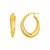 14k Yellow Gold Oval Hoop Earrings(5x20mm)