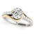 14k Two-Tone Gold Curved Split Shank Style Round Diamond Engagement Ring (1 1/4 cttw)