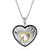 Heart Pendant with Loop Detail and Black Crystal in Sterling Silver and 14K Yellow Gold