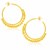 Round Sequined Hoop Earrings in 14k Yellow Gold(1.5x30mm)