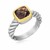 Cushion Smokey Topaz Cable Style Ring in 18k Yellow Gold and Sterling Silver