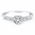 Shared Prong Accent Diamond Engagement Ring in 14k White Gold