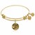 Expandable Yellow Tone Brass Bangle with Comedy Tragedy Symbol