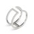 Dual Band Open Motif Diamond Studded Ring in 14k White Gold (1/2 cttw)