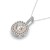 Cushion Shaped Diamond Halo Pendant in 14k White And Rose Gold (1/2 cttw)