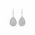 Puffed Teardrop Earrings with Cubic Zirconia in Sterling Silver