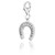Horseshoe White Tone Crystal Embellished Charm in Sterling Silver