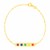 14k Yellow Gold 7 inch Bar Bracelet with Rainbow Enamel Stars