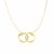 Entwined Heart Pattern Round Charm Necklace in 14k Yellow Gold