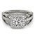 Round with Square Shape Border Baroque Style Diamond Engagement Ring in 14k White Gold (1 1/4 cttw)