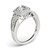 Round with Square Shape Border Baroque Style Diamond Engagement Ring in 14k White Gold (1 1/4 cttw)
