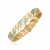 14k Yellow Gold High Polish Turquoise & Mother of Pearl Cuban Link Bracelet (10.10 mm)