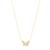 Checkered Butterfly Necklace in 14K Yellow Gold