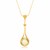 Teardrop Motif Round Citrine Accented Pendant in 14K Yellow Gold