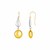 Two-Tone Puffed Teardrop and Round Drop Earrings in 10k Yellow and White Gold