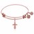 Expandable Pink Tone Brass Bangle with Cross with Heart Symbol