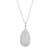 Textured Oval Pendant with White Finish in Sterling Silver