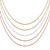 5-Strand Box Style Chain Necklace in Multi Color Sterling Silver